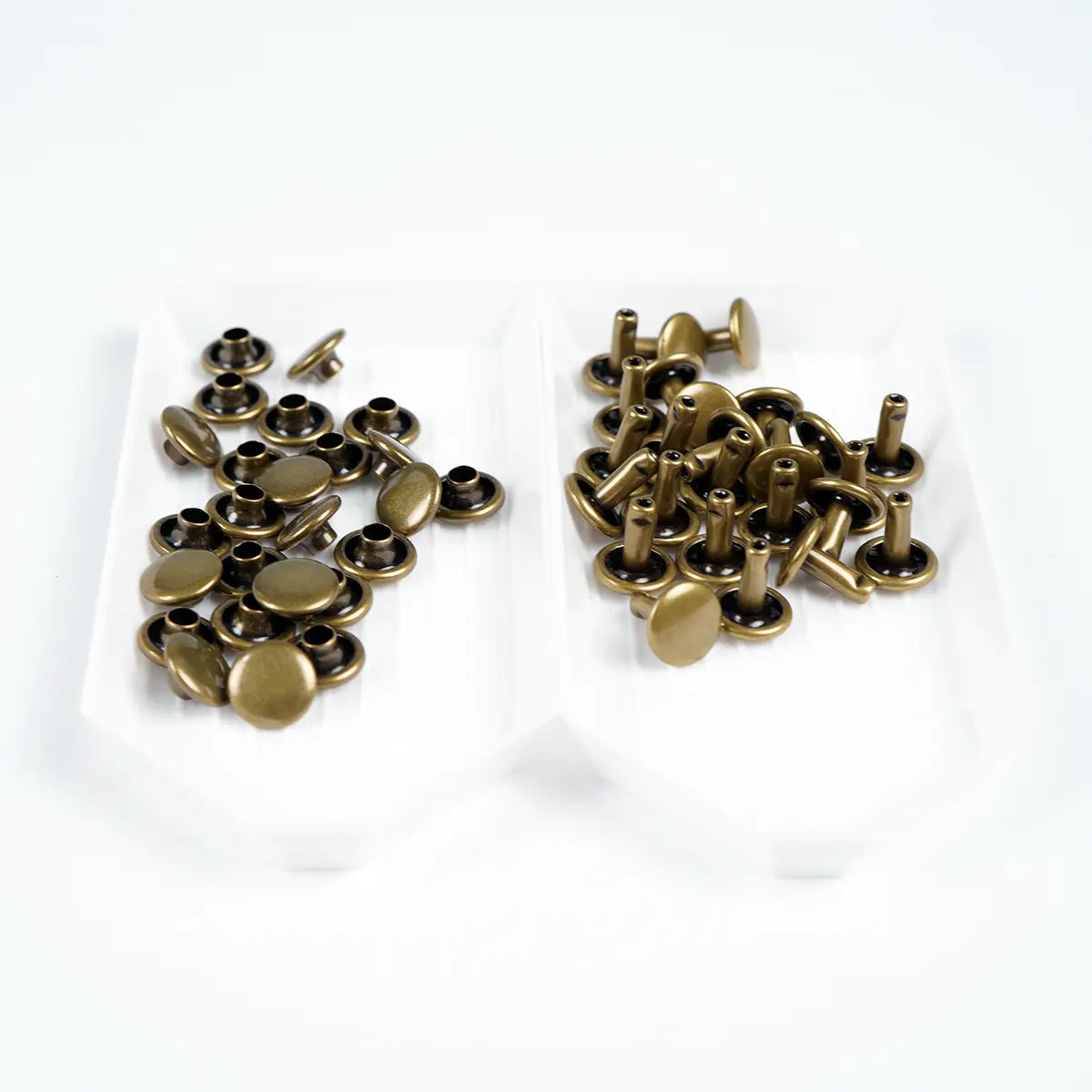 Antique 9.2mm x 9.5mm Solid Brass Double Cap Rivets 25 Pack