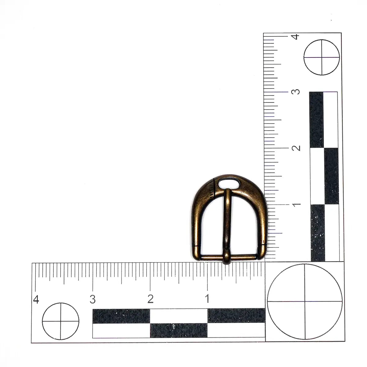 Antique Brass Deco Heel Bar Buckle, 1 Inch.