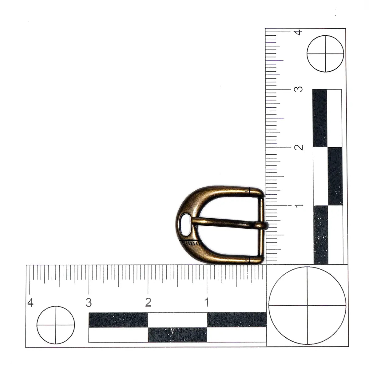 Antique Brass Deco Heel Bar Buckle, 1 Inch.
