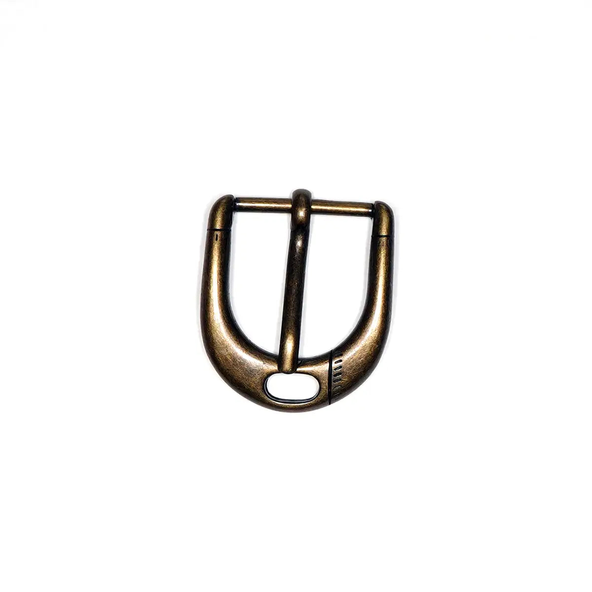 Antique Brass Deco Heel Bar Buckle, 1 Inch.