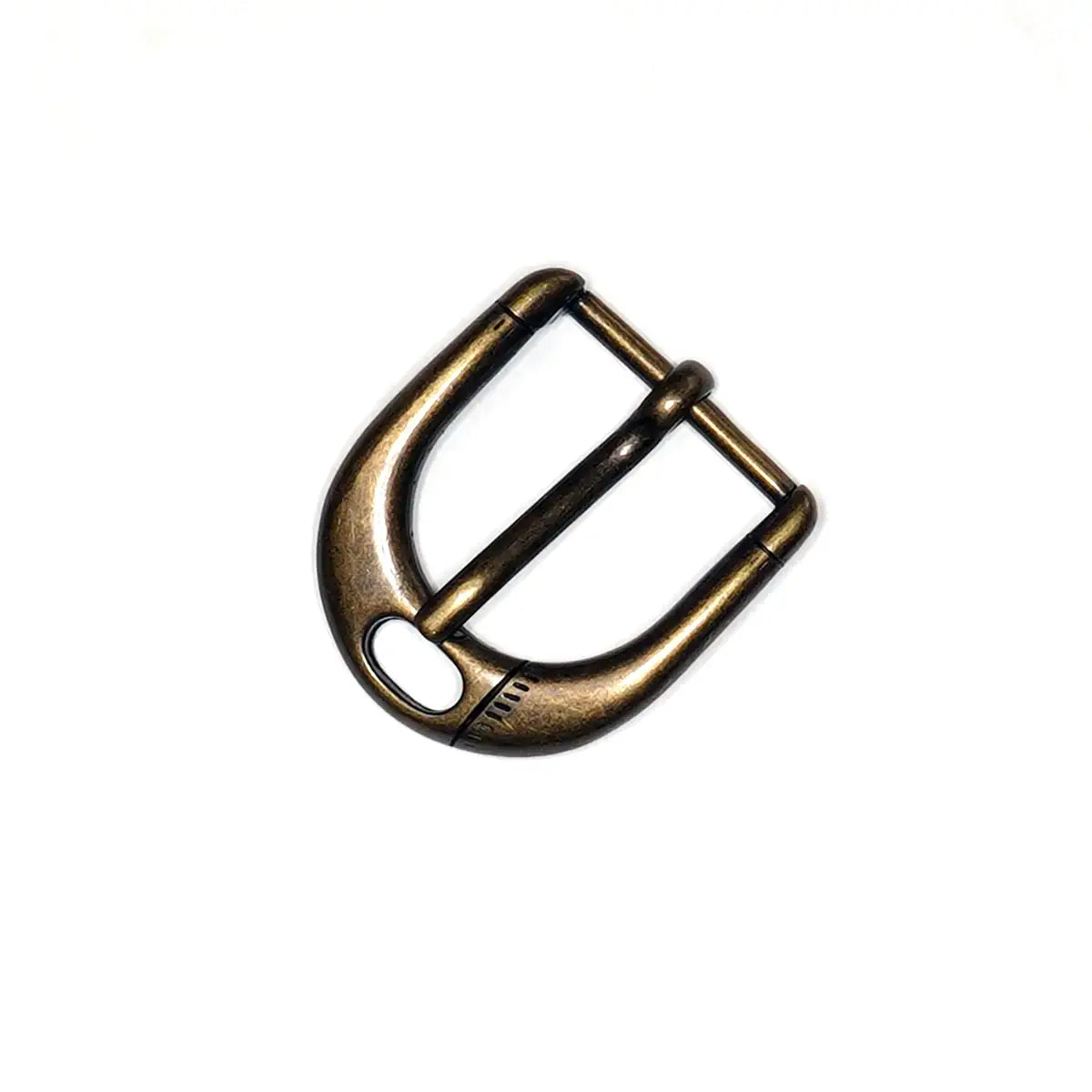 Antique Brass Deco Heel Bar Buckle, 1 Inch.