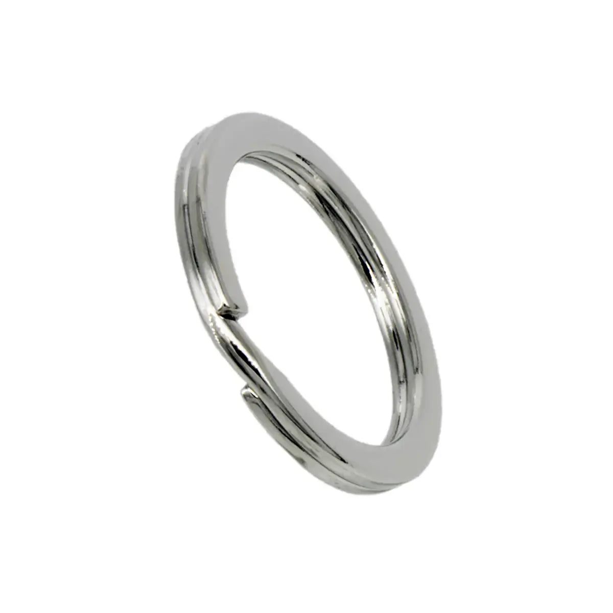 Deluxe Flat Key Rings 1.25 Inch 10 Pack. Nickel.