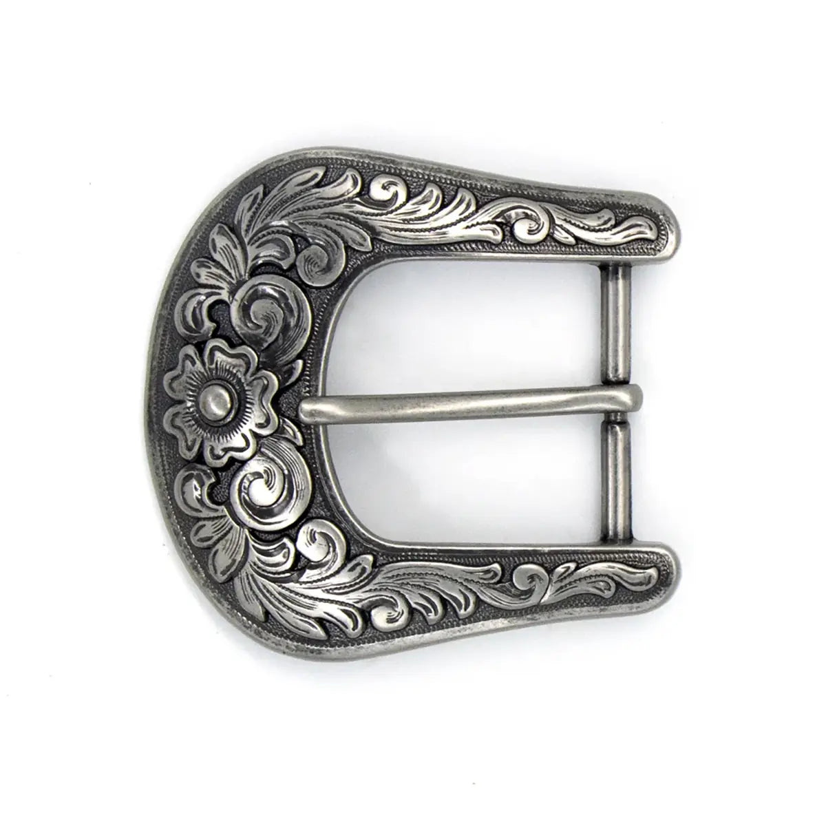 Antique Nickel Diablo Heel Bar Buckle 1.5 Inch.