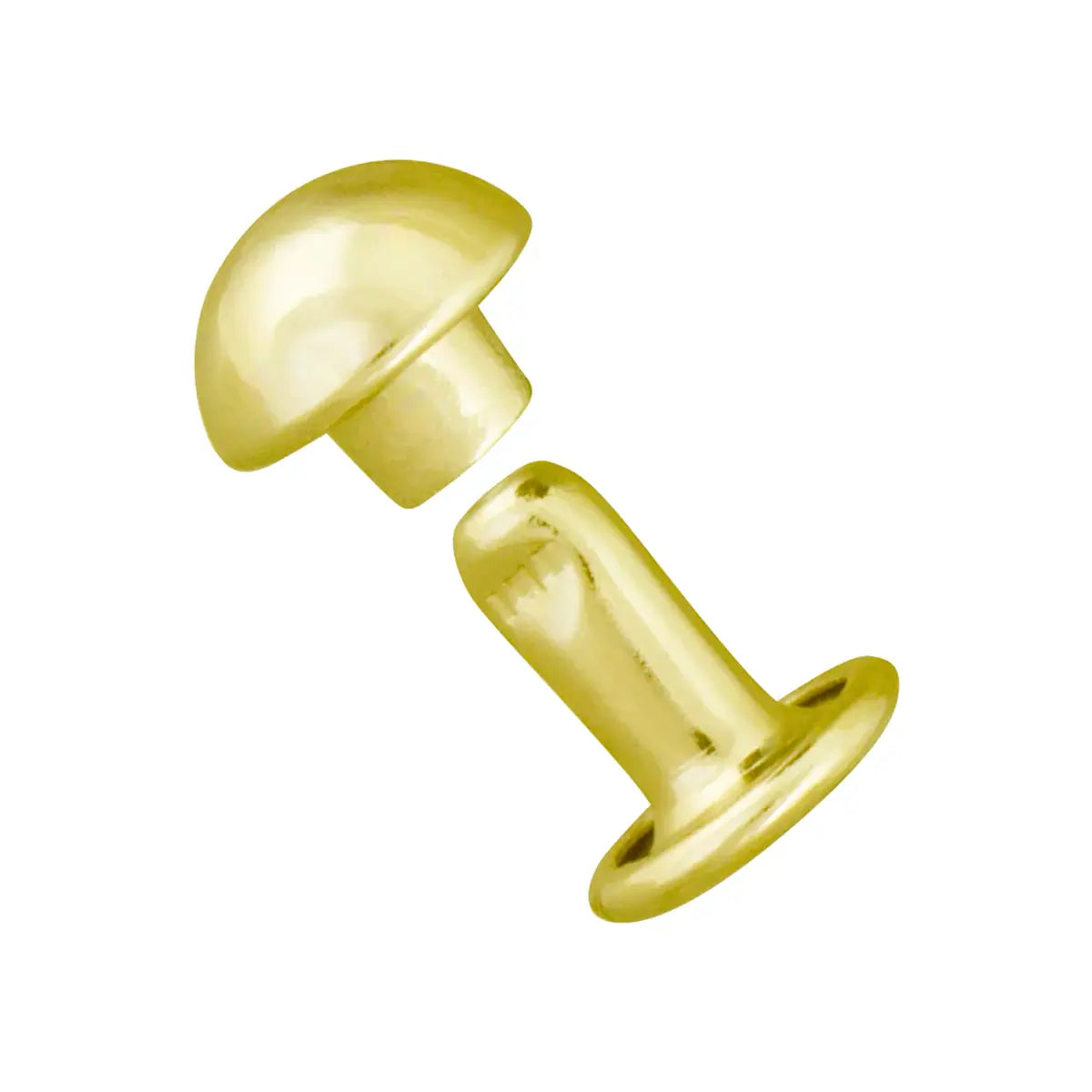 Domed Rivets 100 Pack, Brass 7mm.