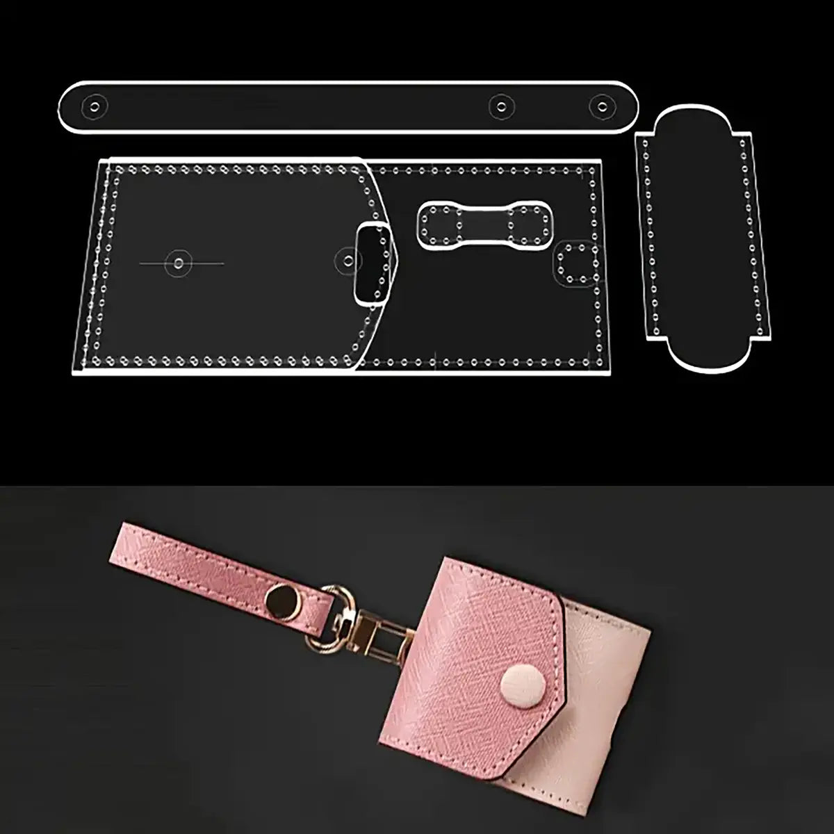 Mini Bag Style Earphone Case Acrylic Template.