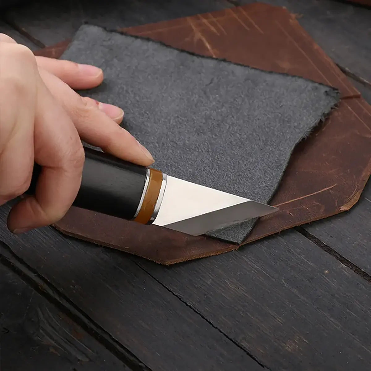 Ebony Handle English Leather Skiving Knife.