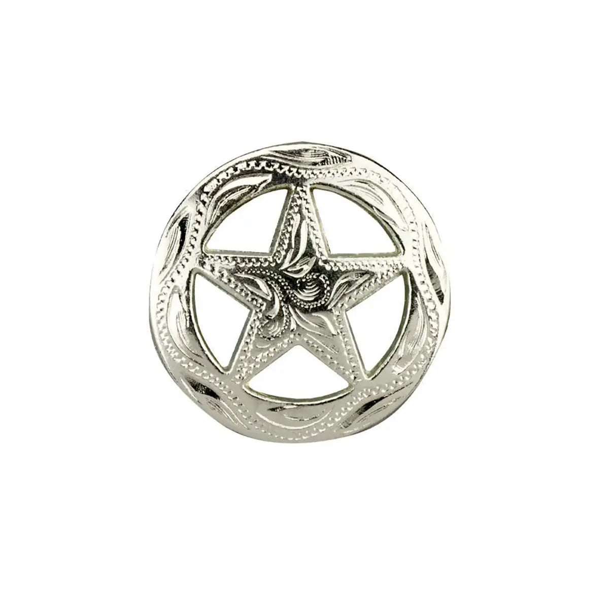 Large Engraved Ranger Star Screw Back Concho.