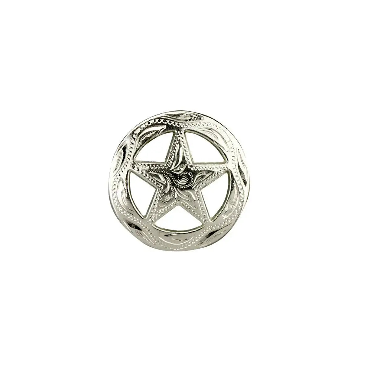 Medium Engraved Ranger Star Screw Back Concho.