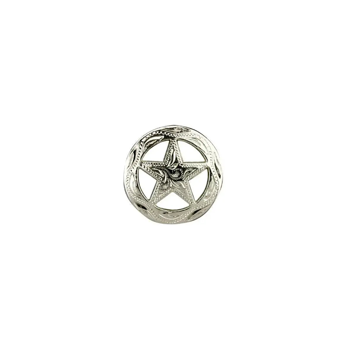 Small Engraved Ranger Star Screw Back Concho.