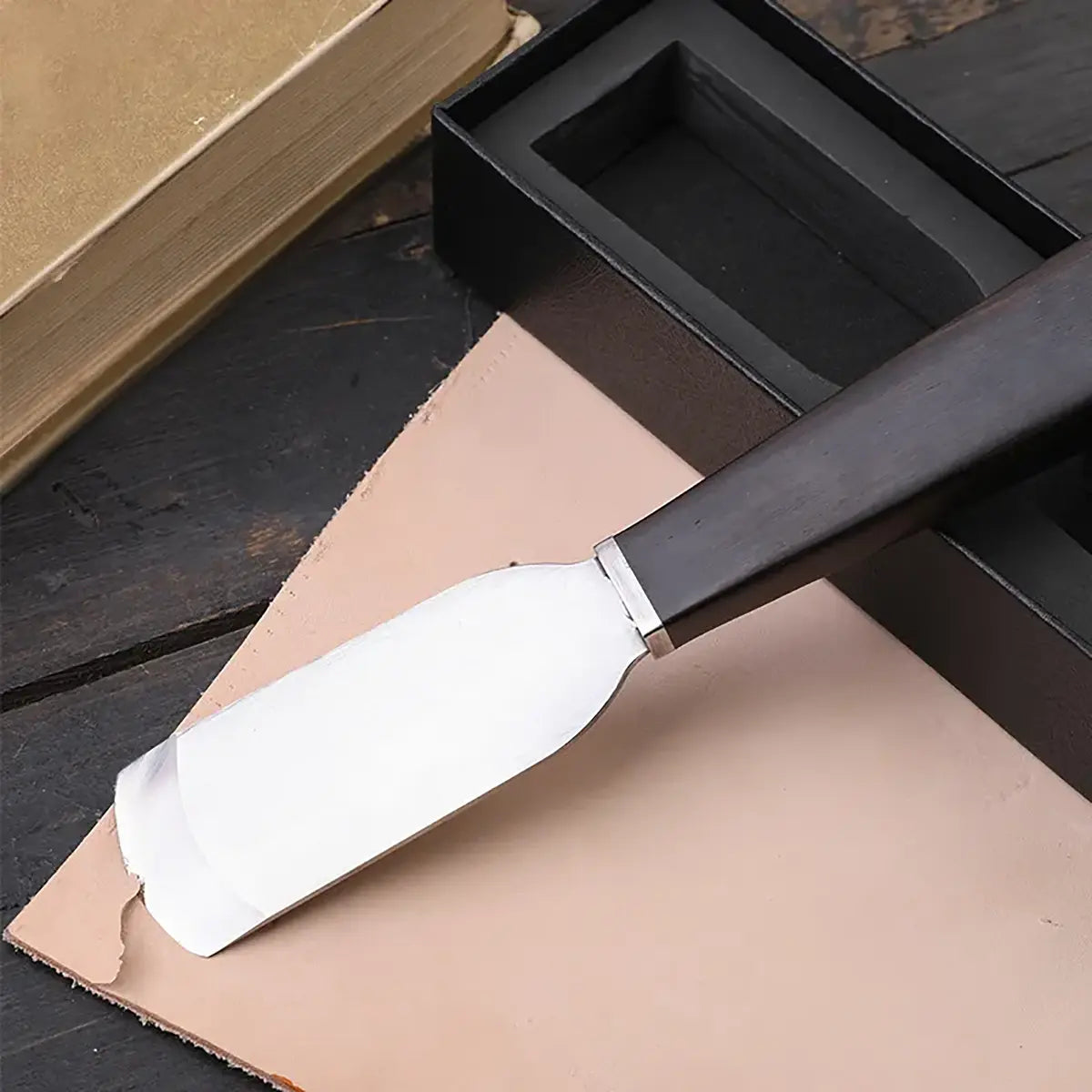 Ebony Handle French Leather Skiving Knife V3.