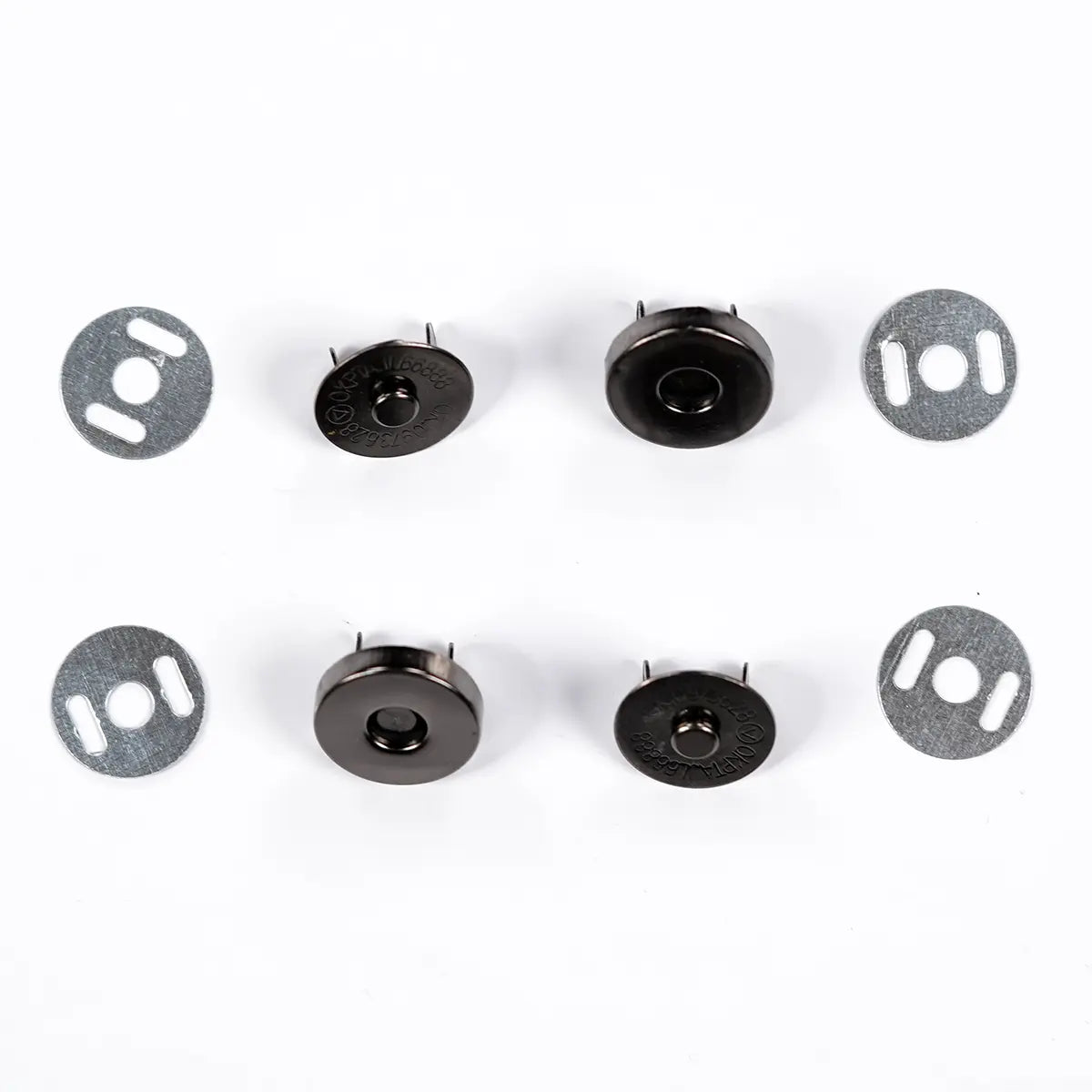 2 Pack of 14mm Gunmetal Round Magnetic Snap.