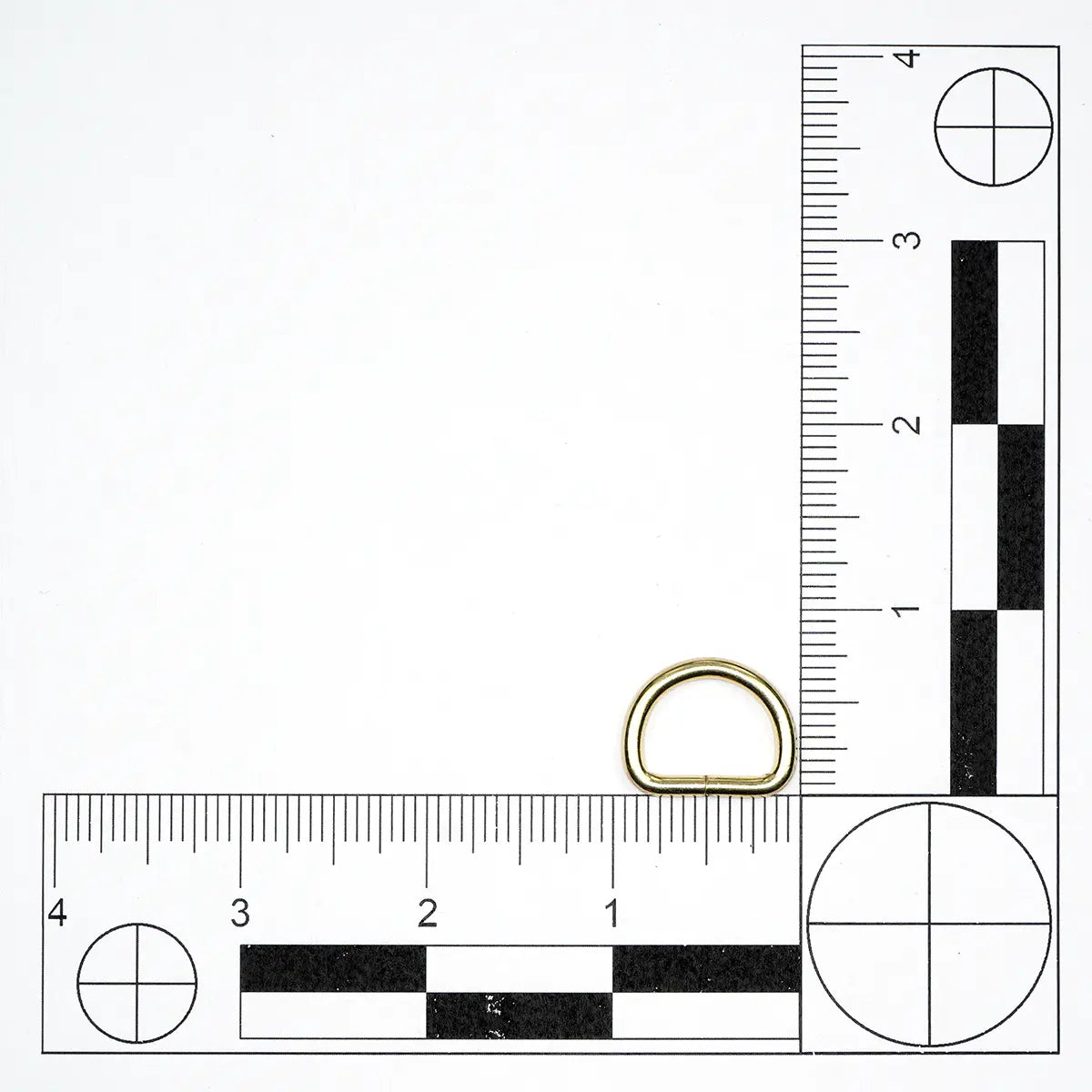 Brass Steel Split D-Ring, 5/8 Inch.