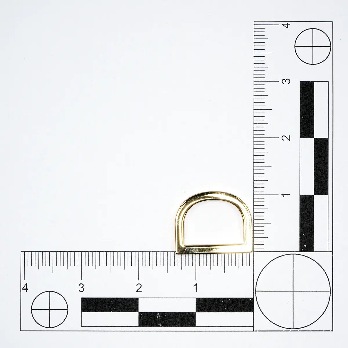 Gold Flat Cast D-Ring Zinc Alloy, 1 Inch.