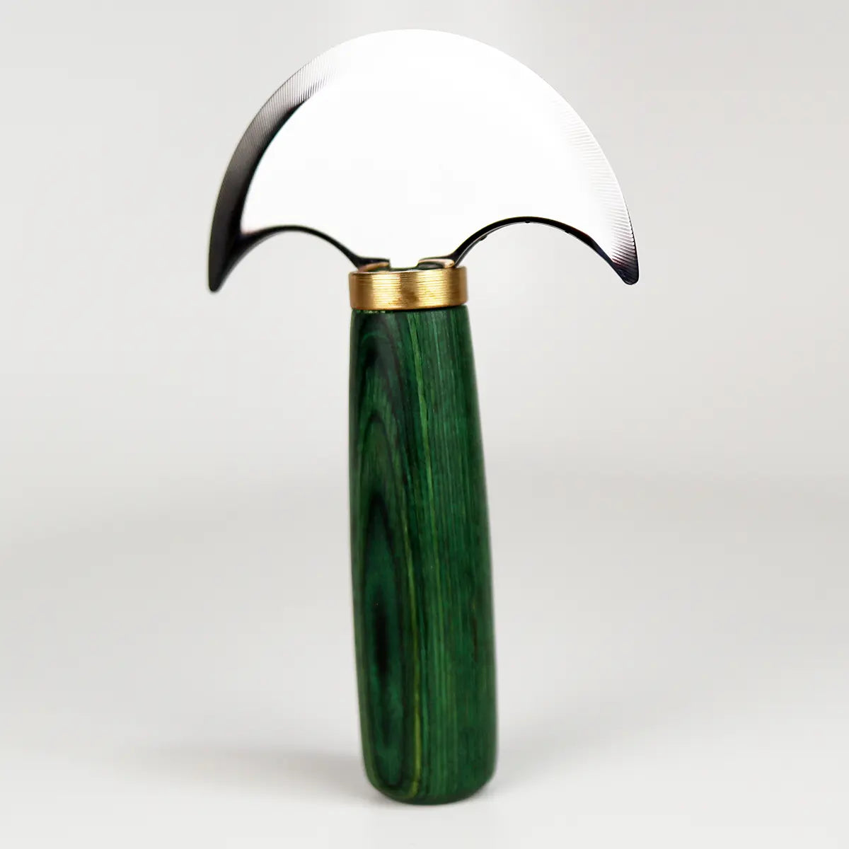 Green Handled Round Head Knife for Skiving Leather.