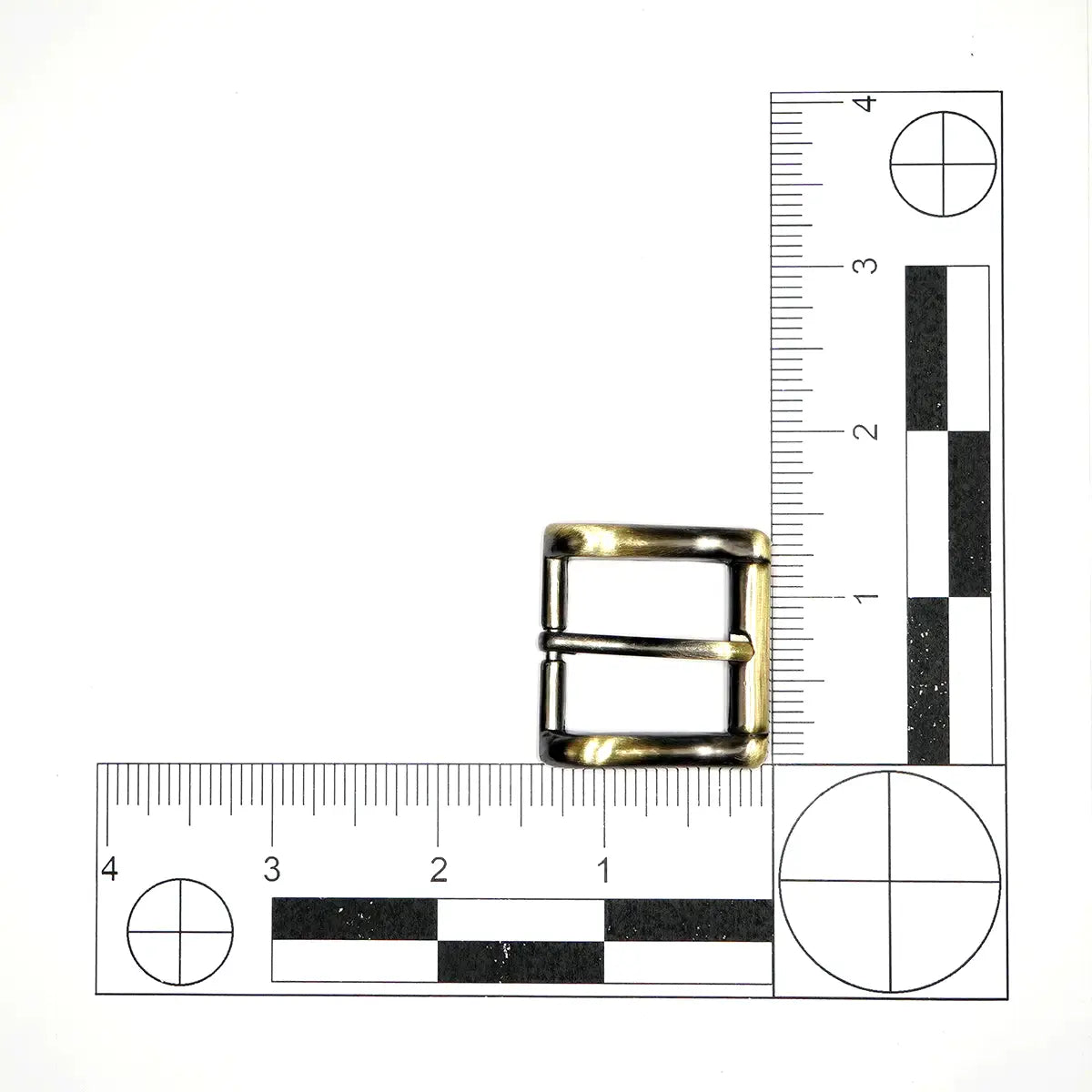 Antique Brass Heel Bar Buckle, 1 Inch.