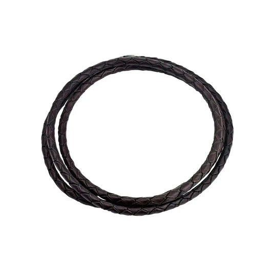 Black Braided Leather Cords 36 Inch.
