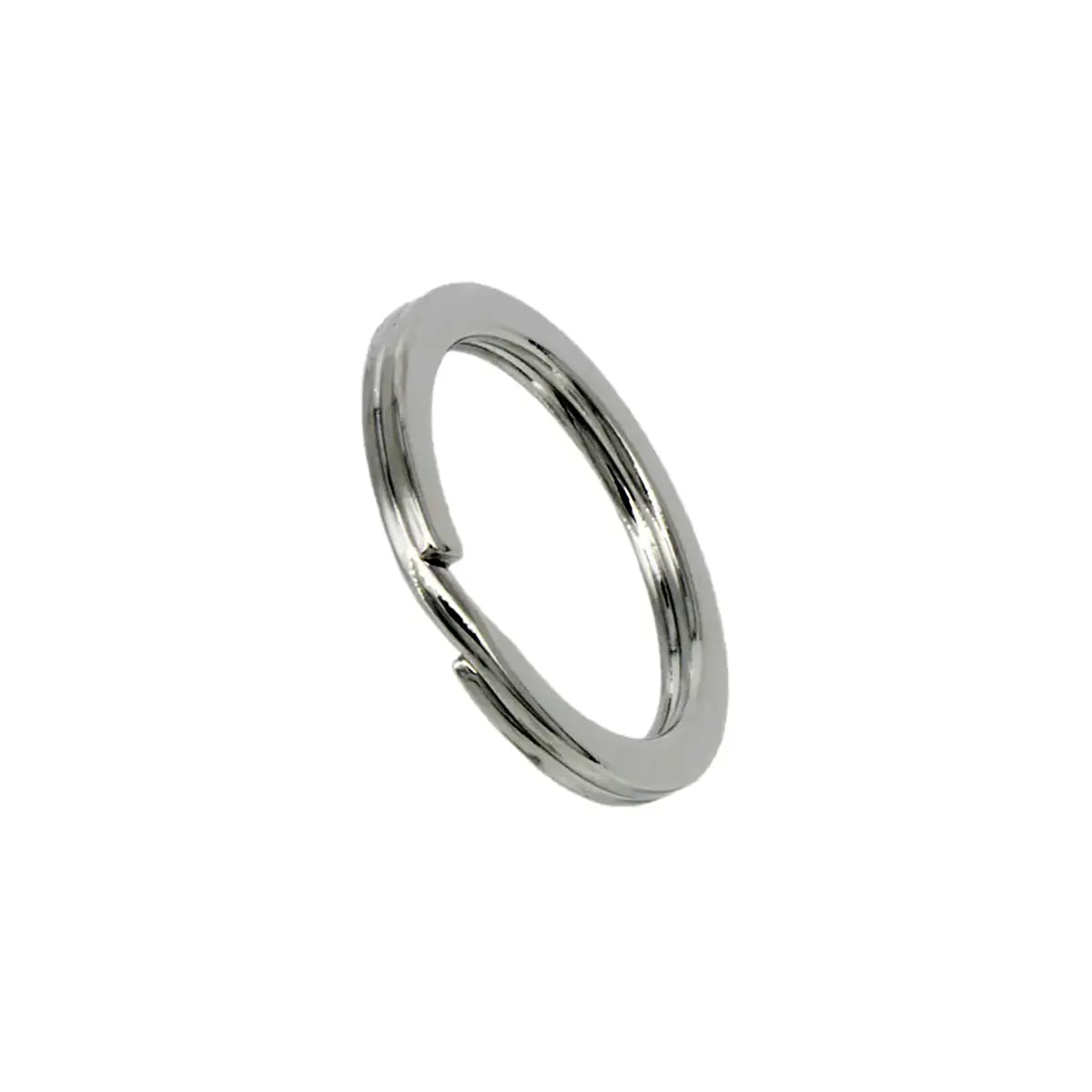 Nickel Deluxe Flat Key Rings 1 Inch 10 Pack.