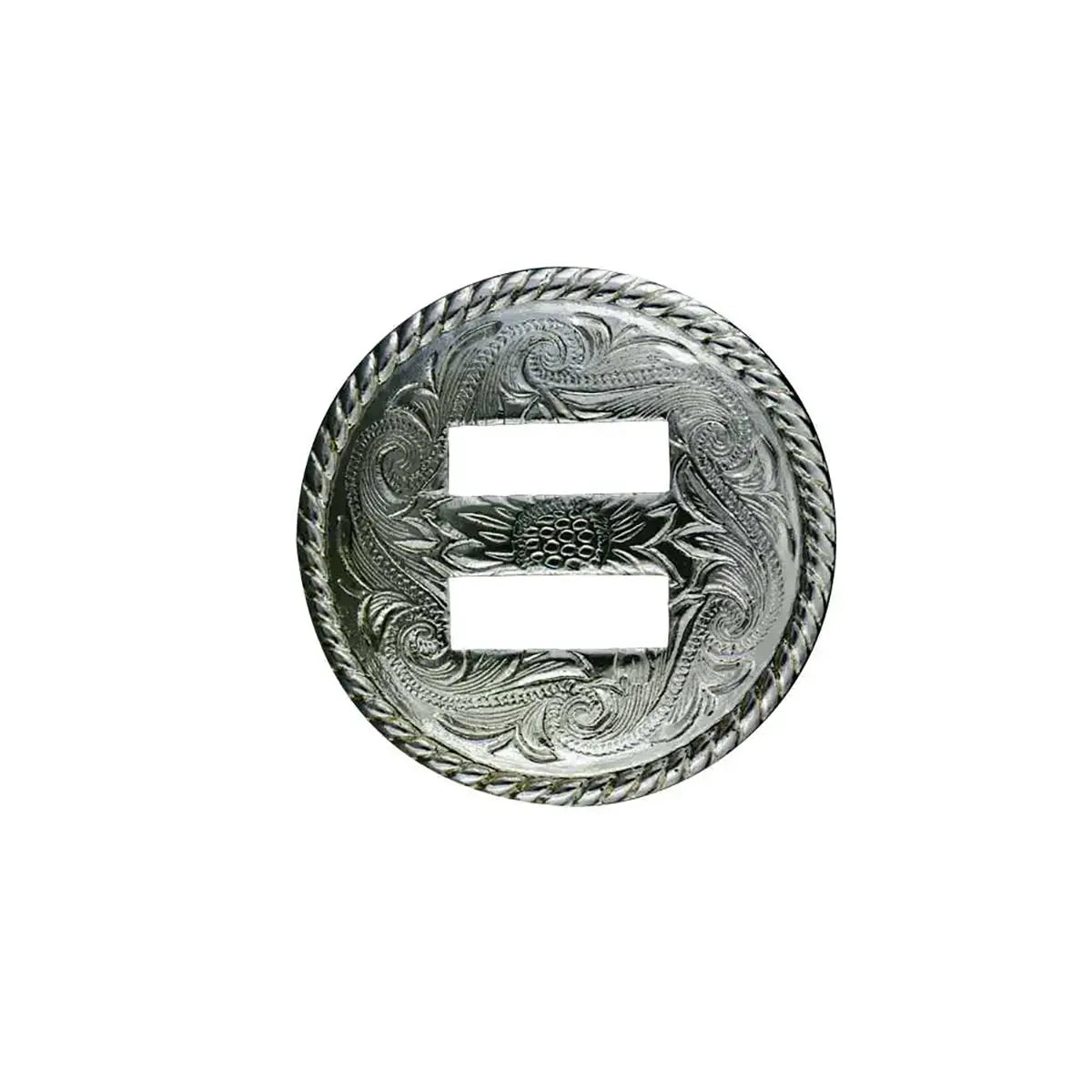 1 1/4 Inch Rope Edge Decorative Slotted Conchos.