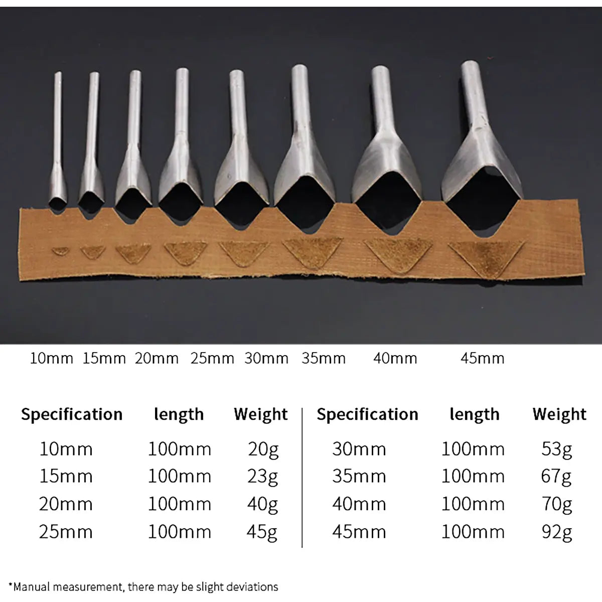V-Shaped Leather Punch Set for Artisans.