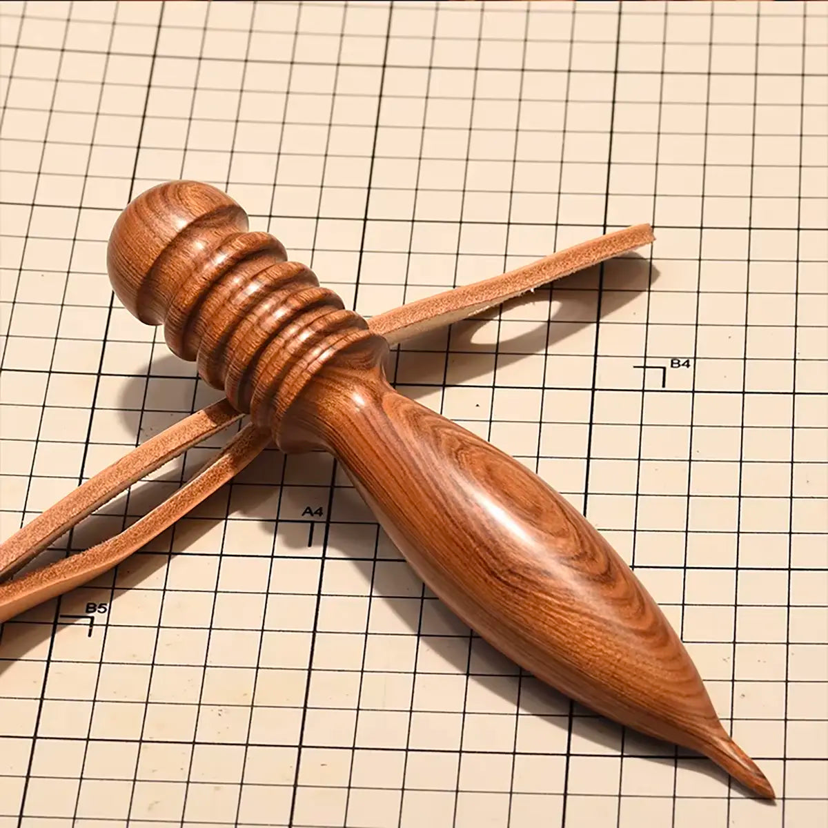 Large Premium Wood Leather Edge Burnisher for Leathercrafters.