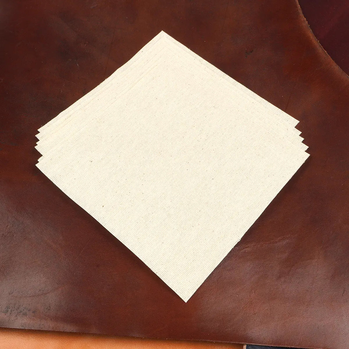 5 Inch Canvas Burnishing Cloth 6 Pack for Hand Burnishing and Leather Finishing.