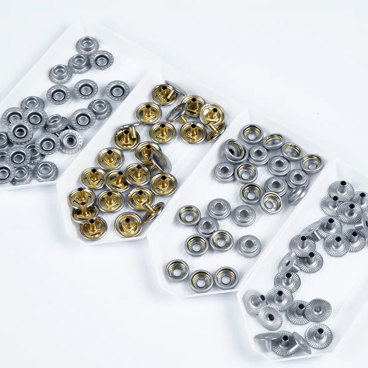 Matte Nickel Line 20 Solid Brass Snap Buttons 25 Pack