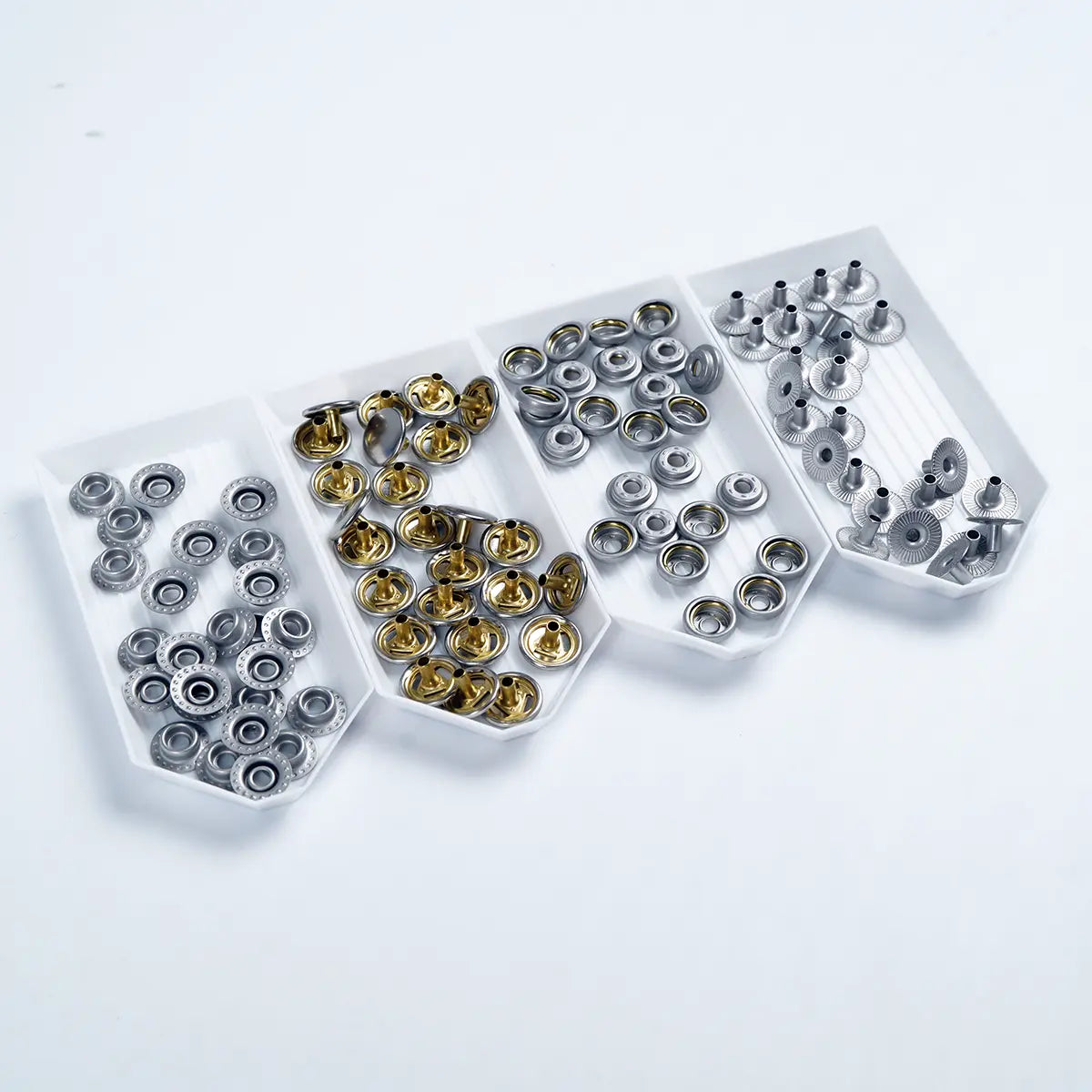 Matte Nickel Line 20 Solid Brass Snap Buttons 25 Pack