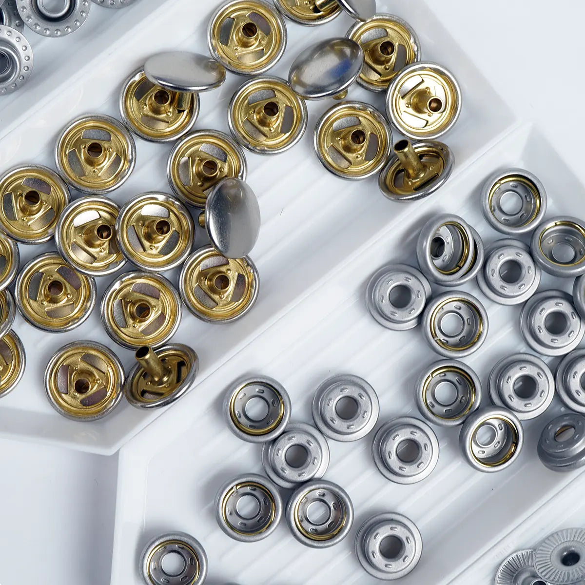 Matte Nickel Line 20 Solid Brass Snap Buttons 25 Pack