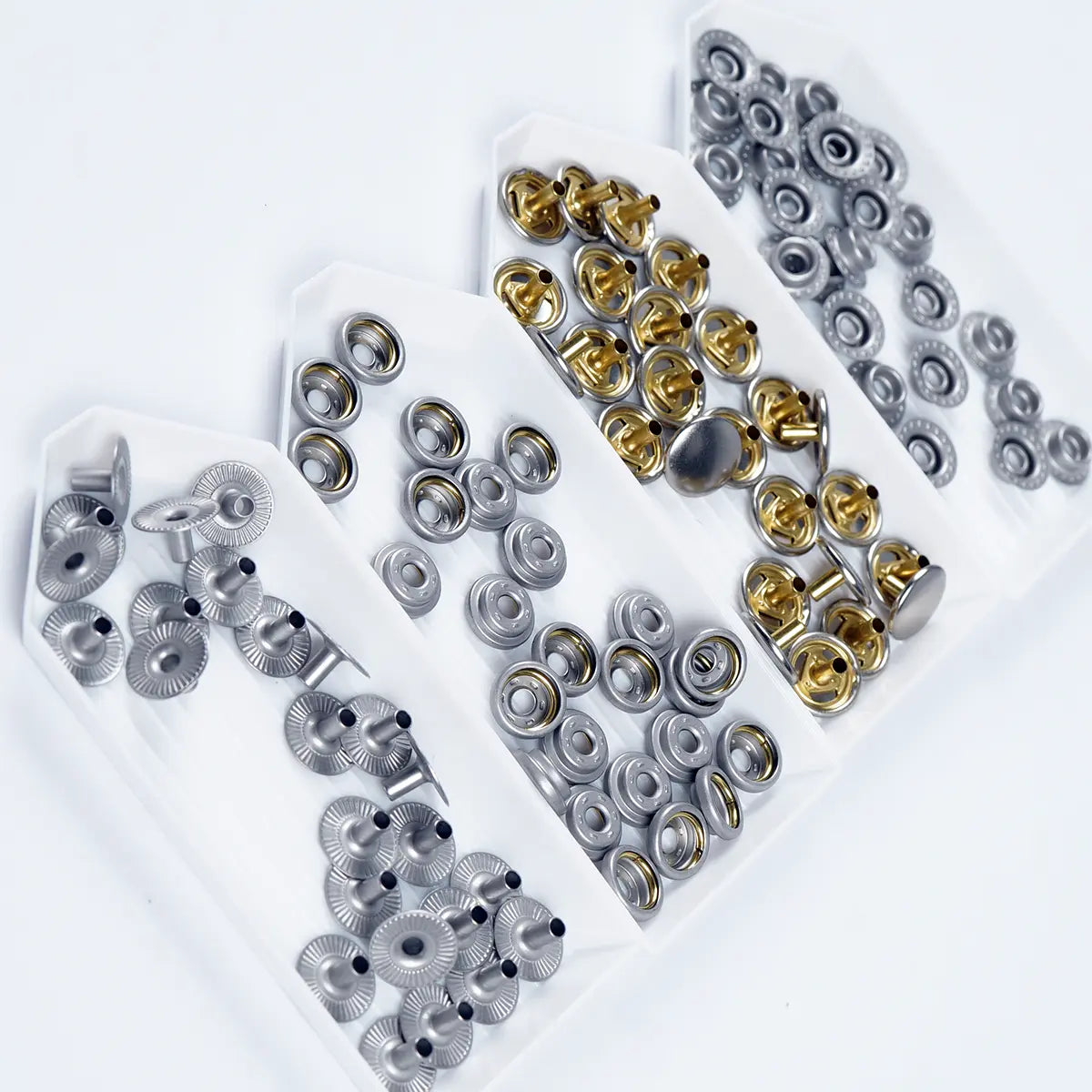 Matte Nickel Line 20 Solid Brass Snap Buttons 25 Pack