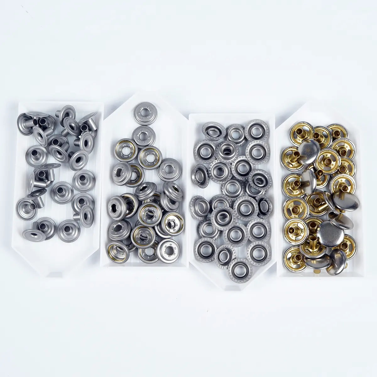 Matte Nickel Line 24 Solid Brass Snap Buttons 25 Pack
