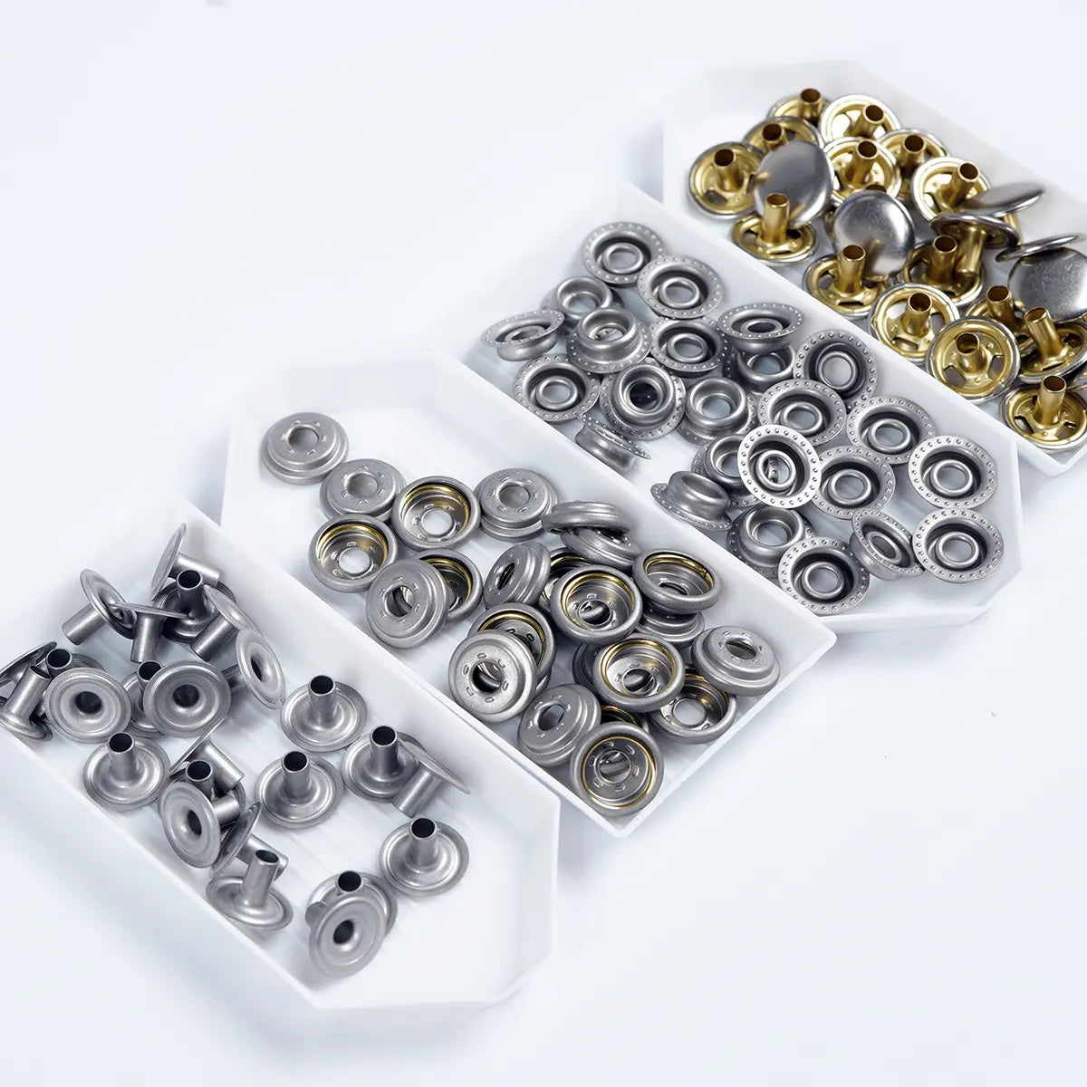 Matte Nickel Line 24 Solid Brass Snap Buttons 25 Pack