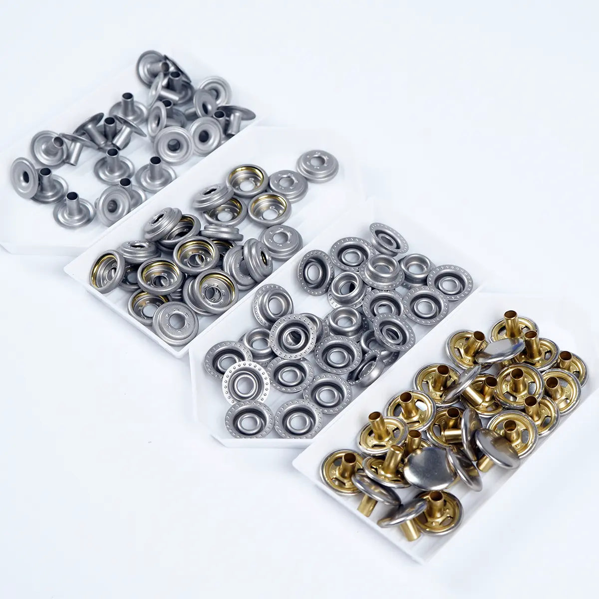 Matte Nickel Line 24 Solid Brass Snap Buttons 25 Pack