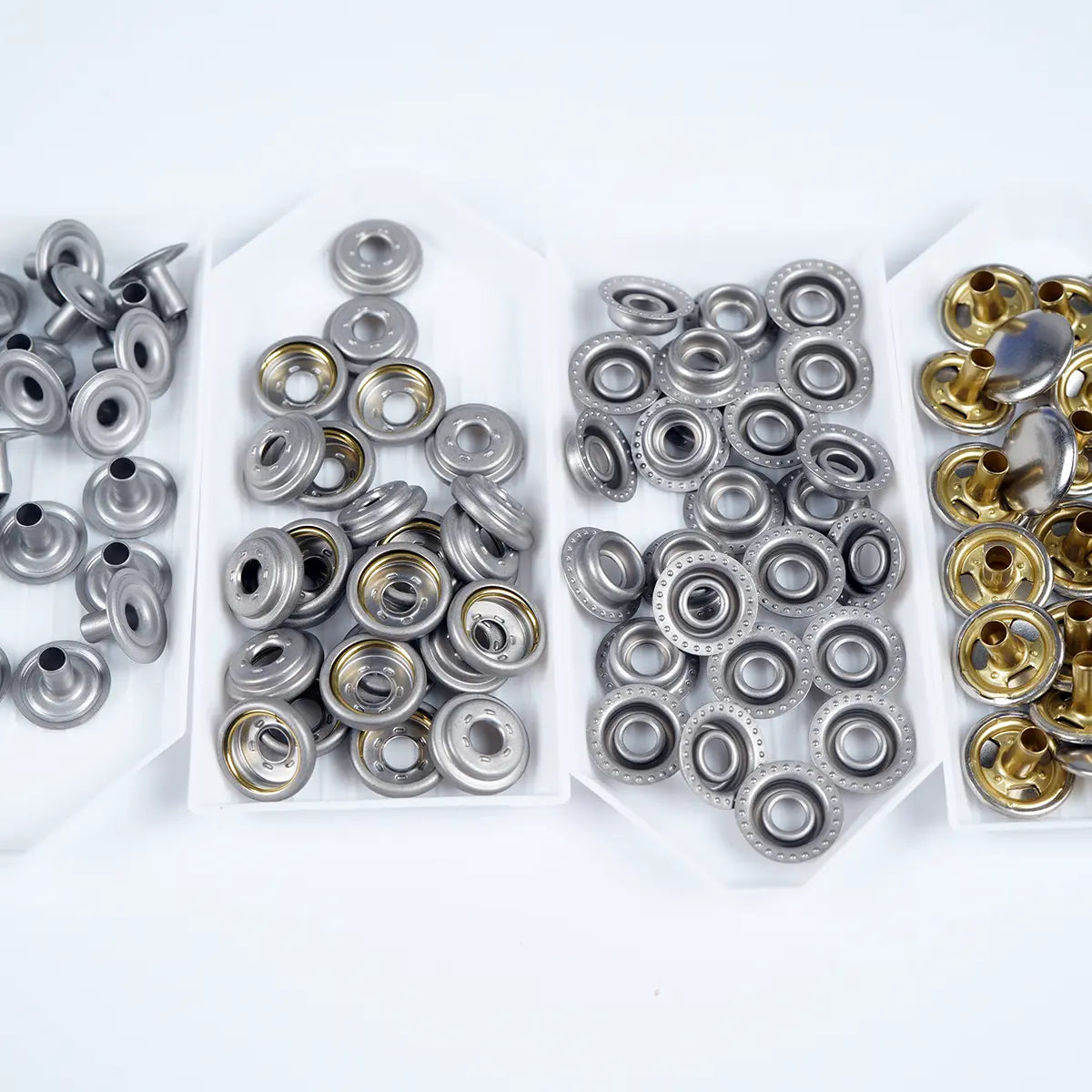 Matte Nickel Line 24 Solid Brass Snap Buttons 25 Pack