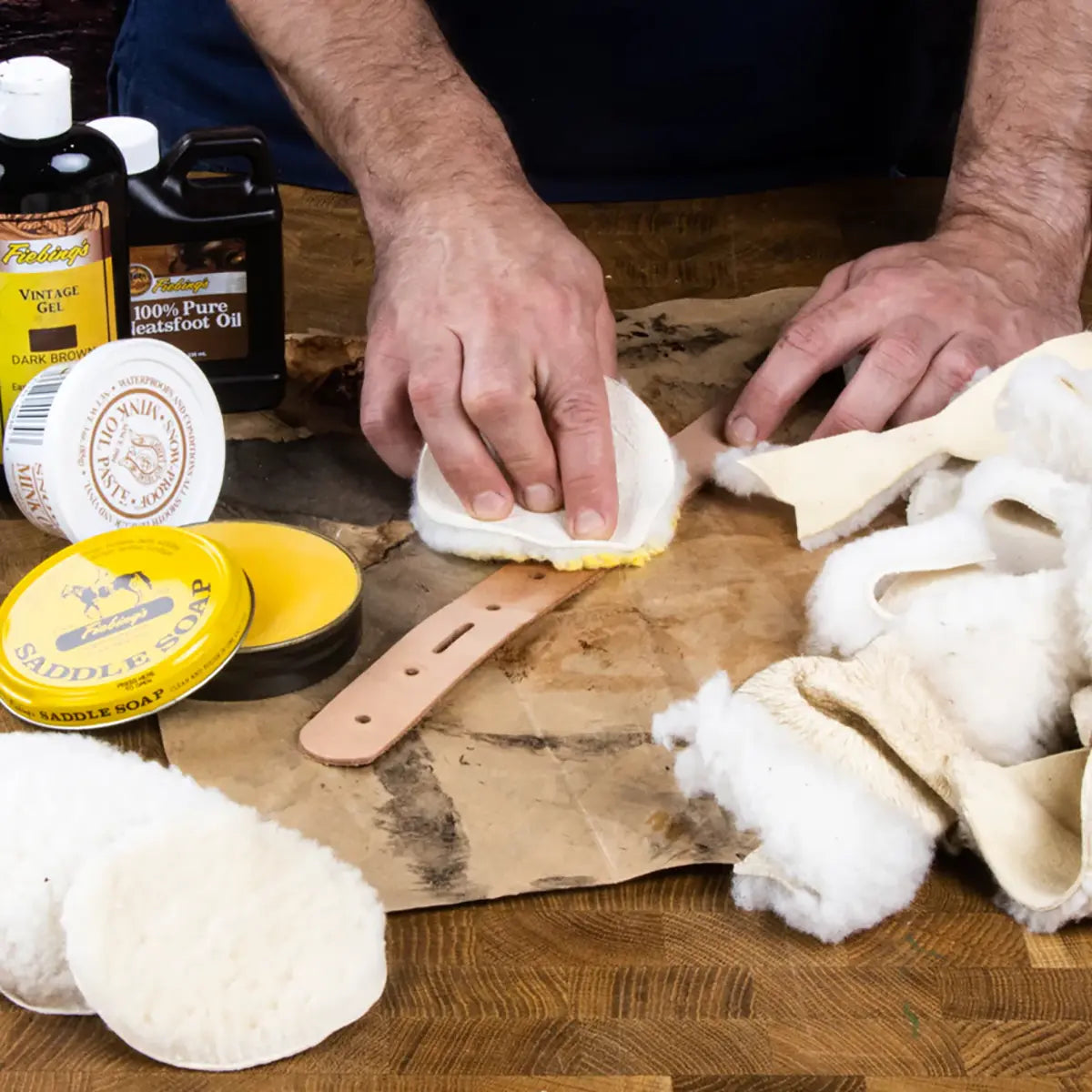 MakerAid Wool Pad - 5 Pack. Leather applicators.