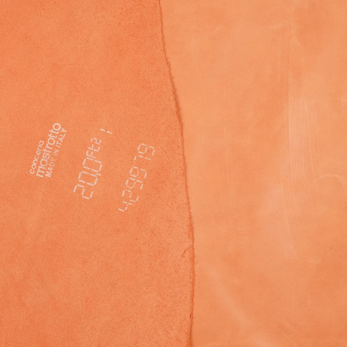 Tangerine Italian Leather 3-4oz. Made in Italy by Conceria Mastrotto.