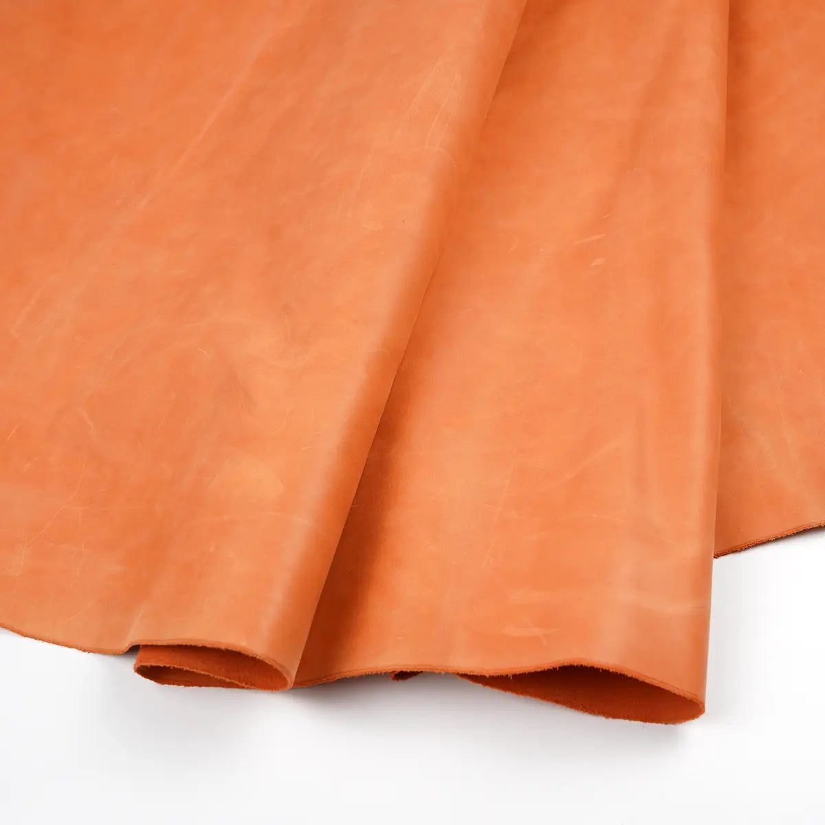 Tangerine Italian Leather 3-4oz. Made in Italy by Conceria Mastrotto.