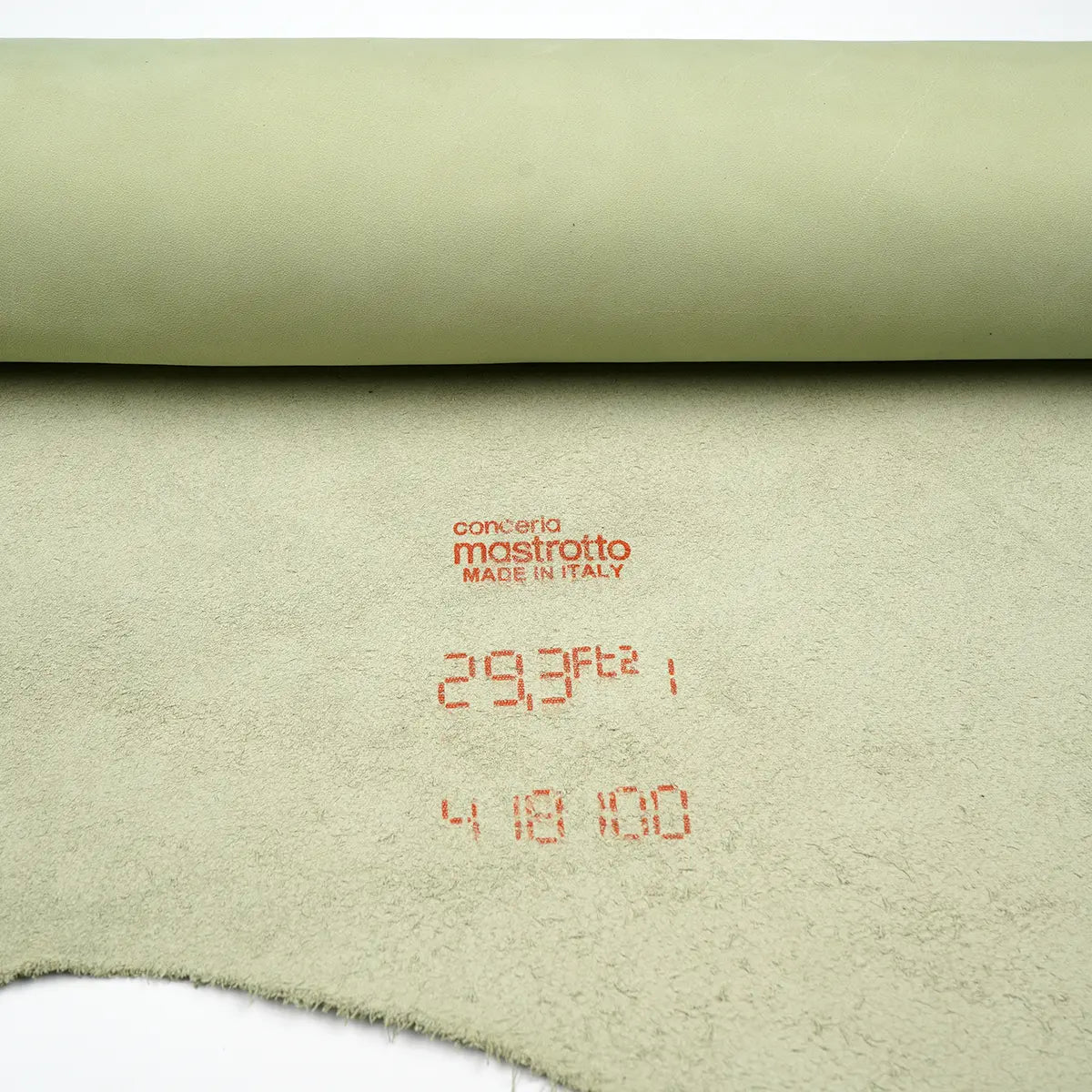 Pistachio Italian Leather 3-4oz. Made in Italy by Conceria Mastrotto.