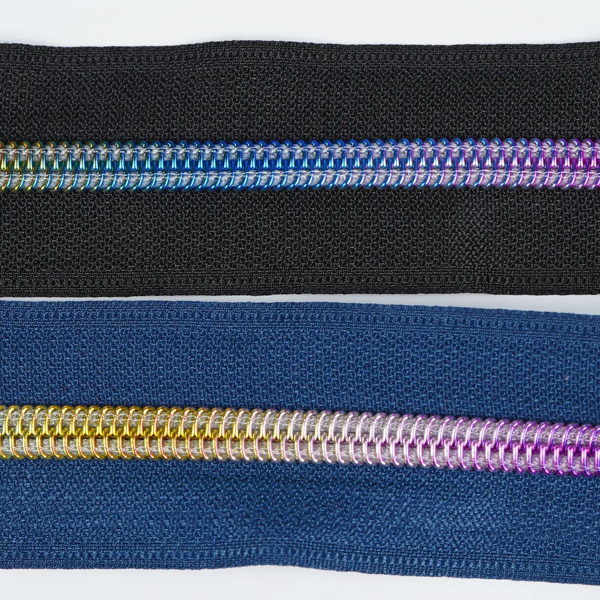 Rainbow Metallic Nylon No 5 Zipper 3 Yards Roll