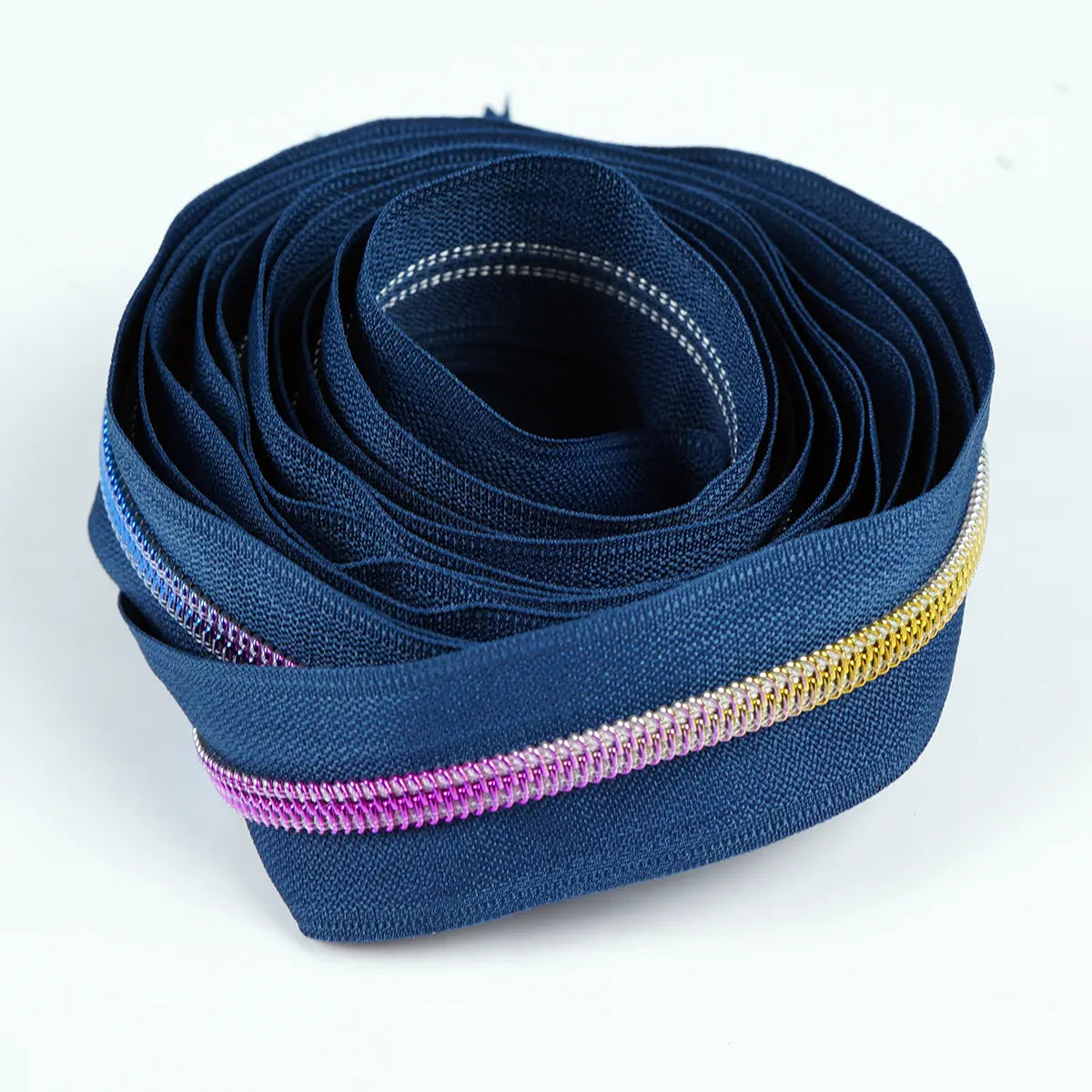 Rainbow Metallic Nylon No 5 Zipper 3 Yards Roll