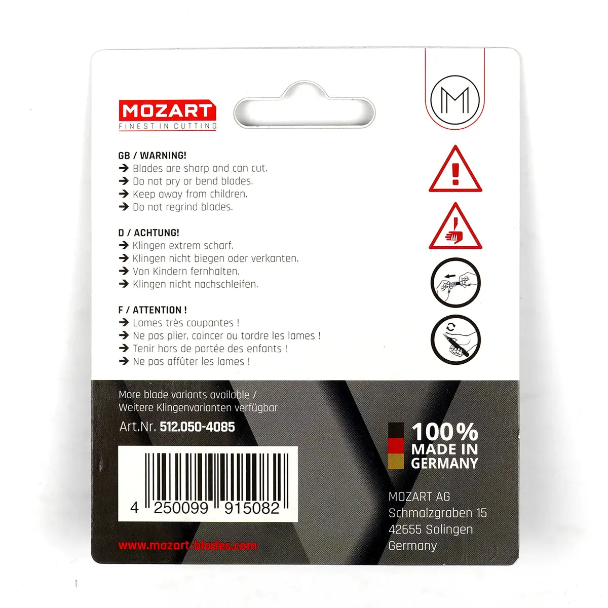 Mozart PB1 Knife Refill 10 Pack.