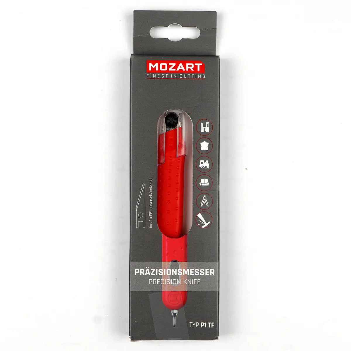Mozart Precision Leather Knife with Awl - P1 TF.
