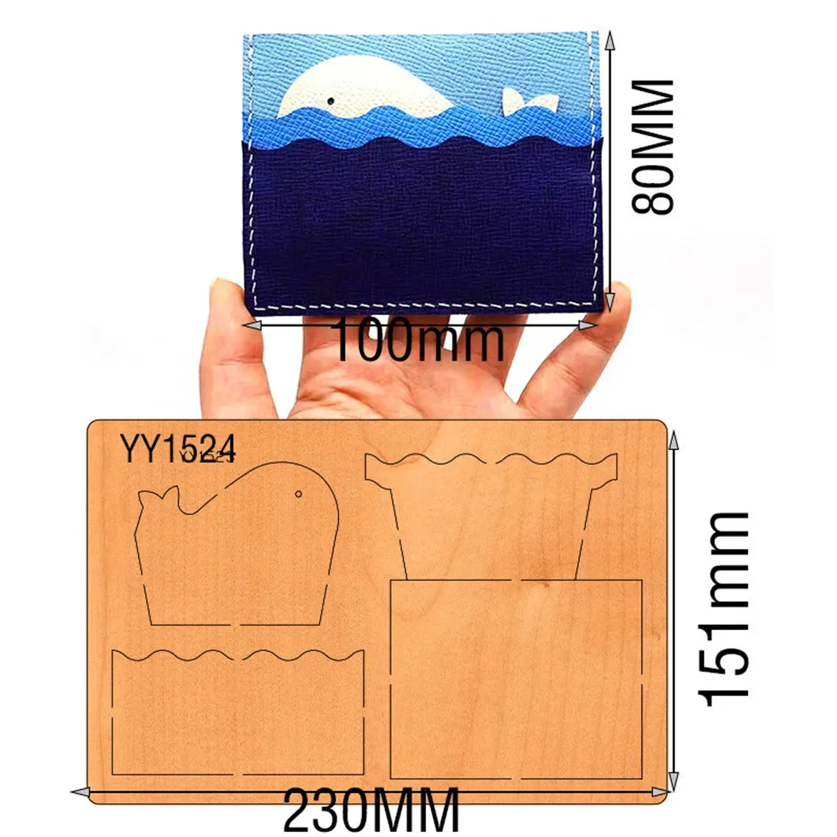 Whale Card Wallet Cutting Dies.