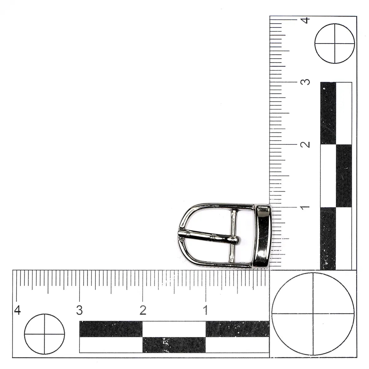 Nickel Center Bar D Buckle, 3/4 Inch.