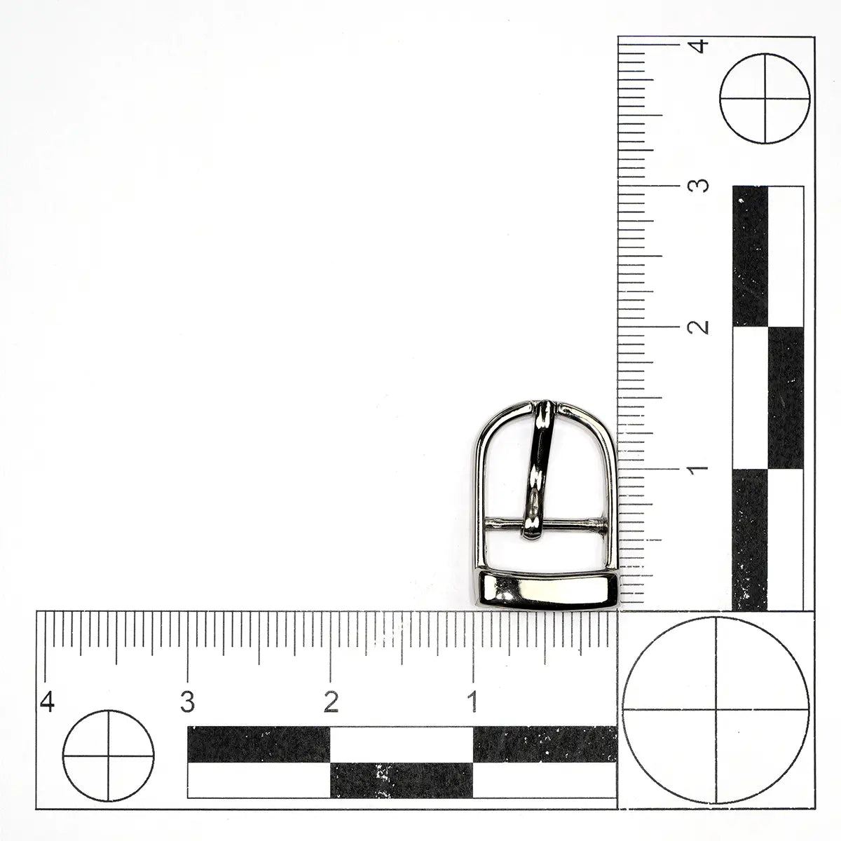Nickel Center Bar D Buckle, 3/4 Inch.