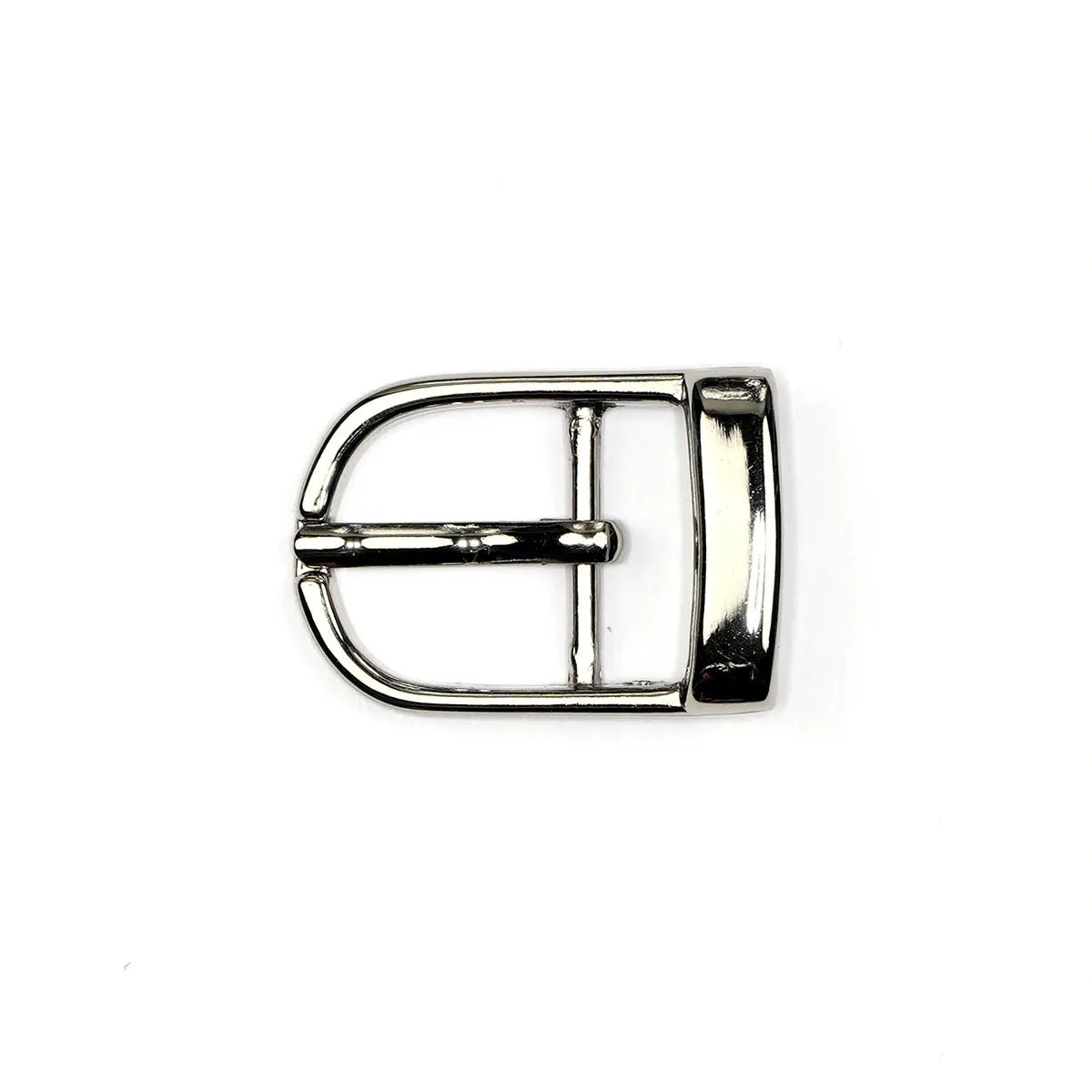 Nickel Center Bar D Buckle, 3/4 Inch.