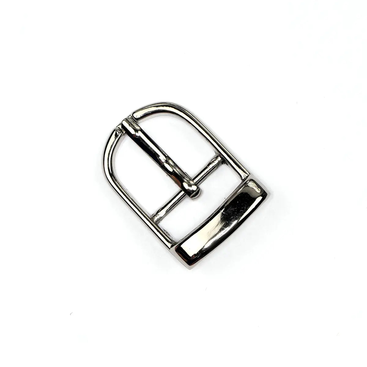 Nickel Center Bar D Buckle, 3/4 Inch.
