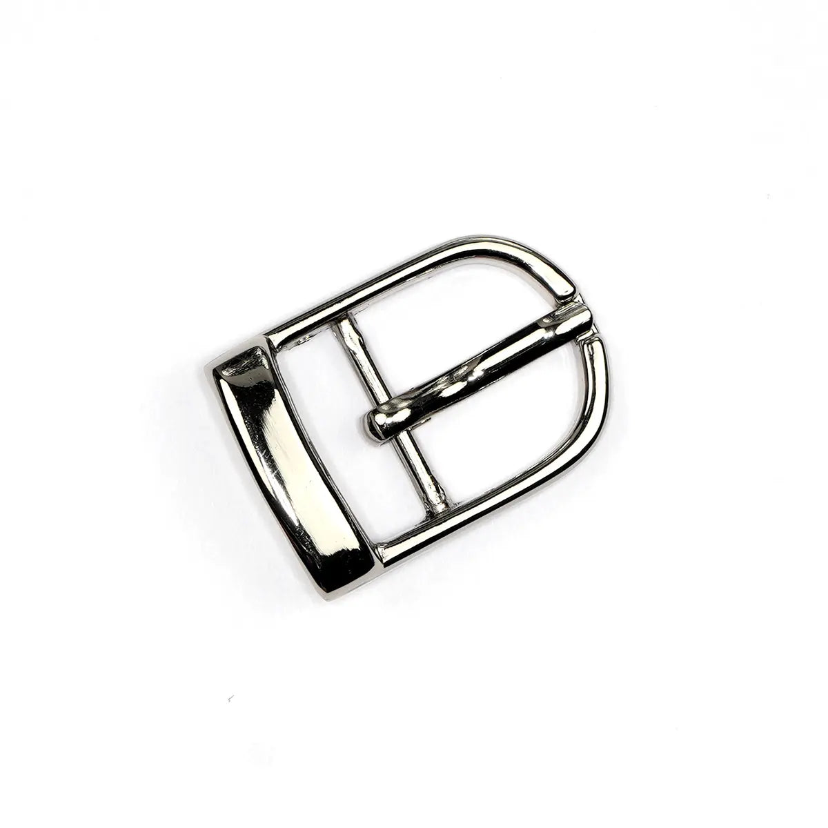 Nickel Center Bar D Buckle, 3/4 Inch.