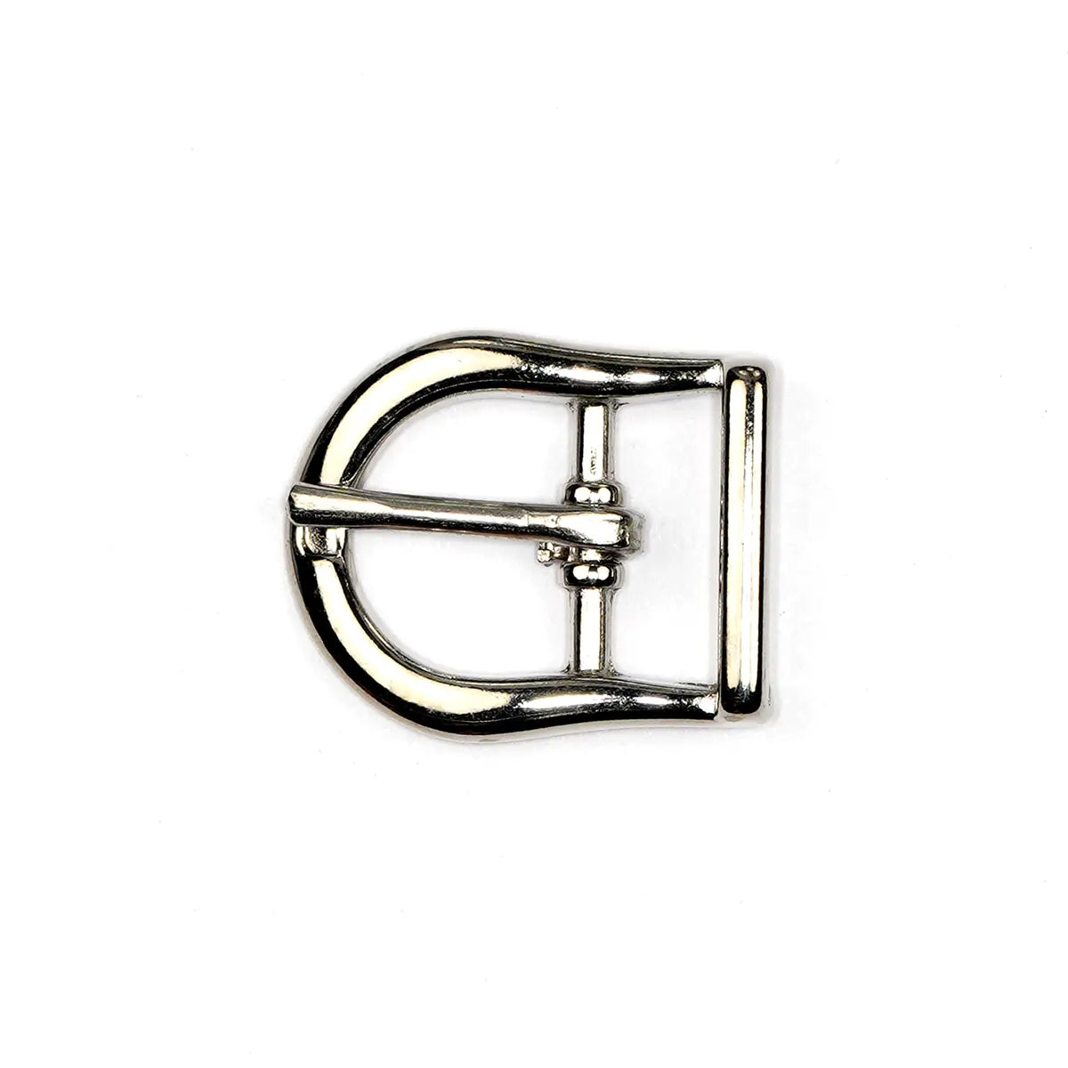 Nickel D Shaped Center Bar Buckle, 5/8 Inch.