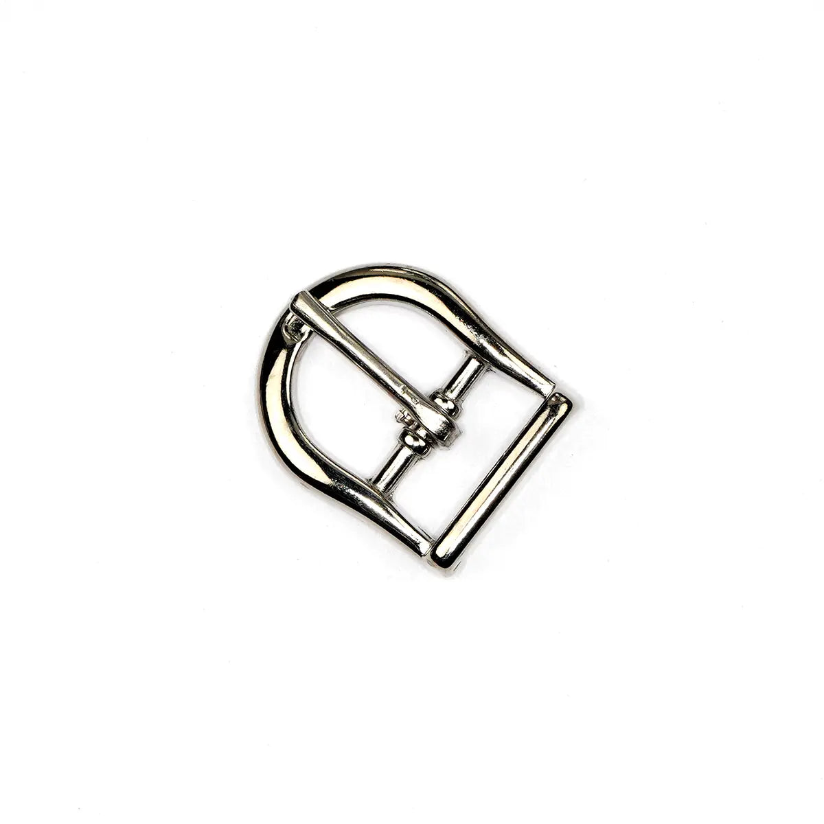 Nickel D Shaped Center Bar Buckle, 5/8 Inch.