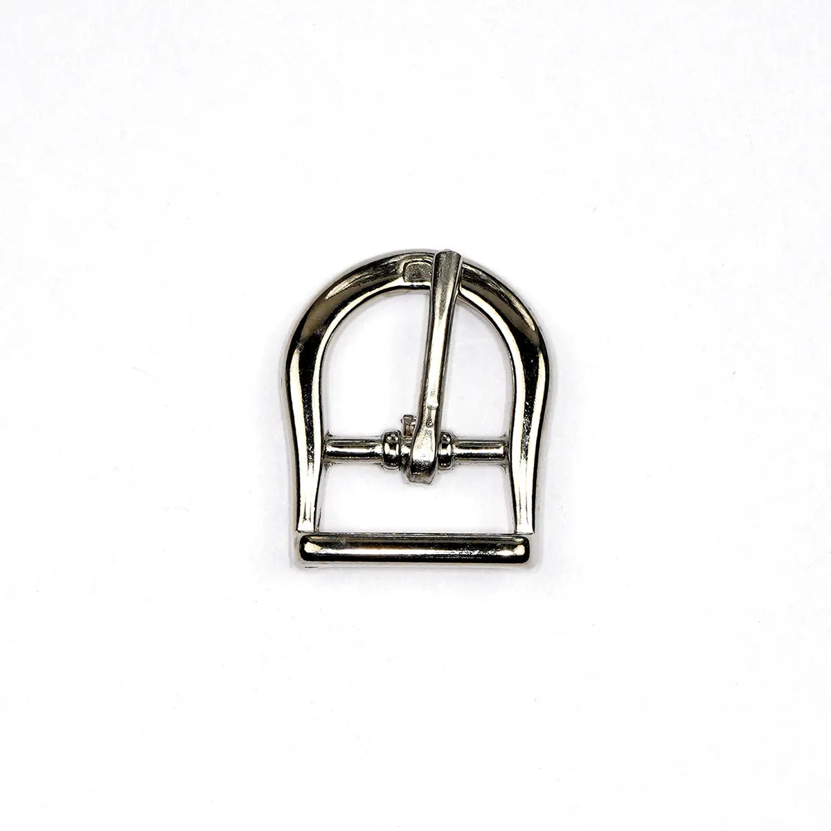 Nickel D Shaped Center Bar Buckle, 5/8 Inch.